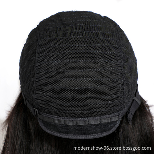 Wholesale Cheap Unprocessed Natural Head Spin Full Machine Wig With Bangs